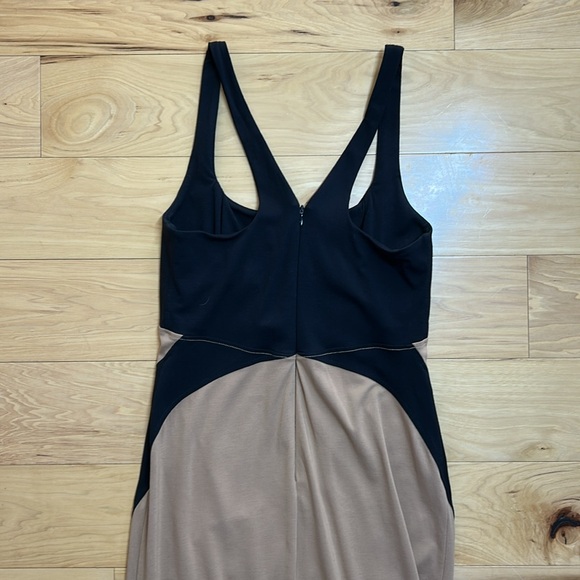 Anthropologie Chic Black and Tan Bodycon Stretchy Maxi Dress | Size Small - Picture 6 of 9